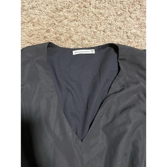 Abercrombie & Fitch Dress Womens 3XL Black Ruffle V Neck Tiered Pockets XXXL - Picture 2 of 6